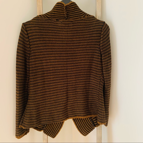 Pure & Co. Striped Button Down Cardigan Brown, S/M - Picture 8 of 13